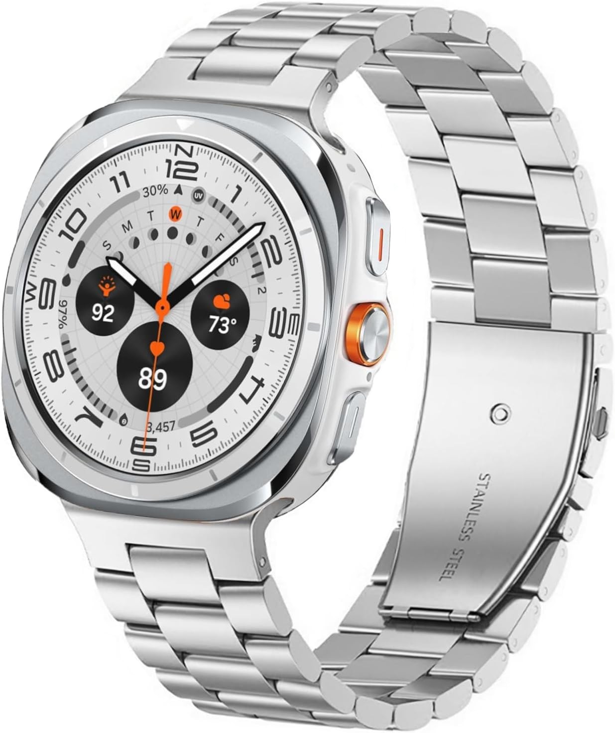 Solid Stainless Steel Strap Compatible with Samsung Galaxy Watch Ultra 47mm