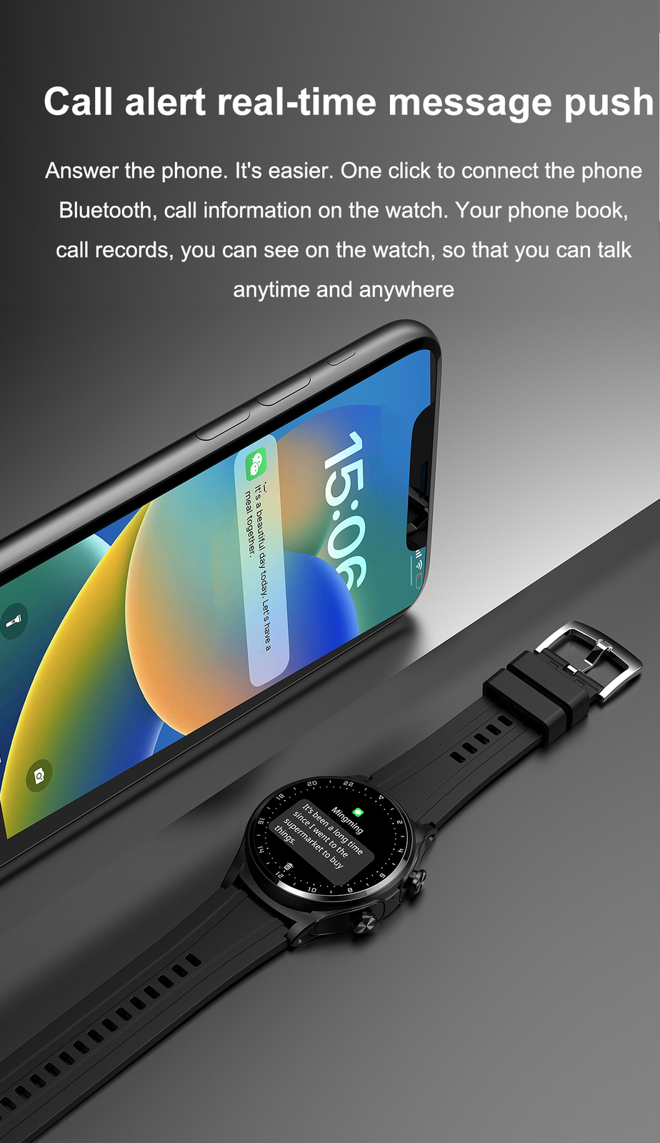 Bluetooth Smart Watch Earphones Touch Screen Waterproof Sports Fitness Tracker