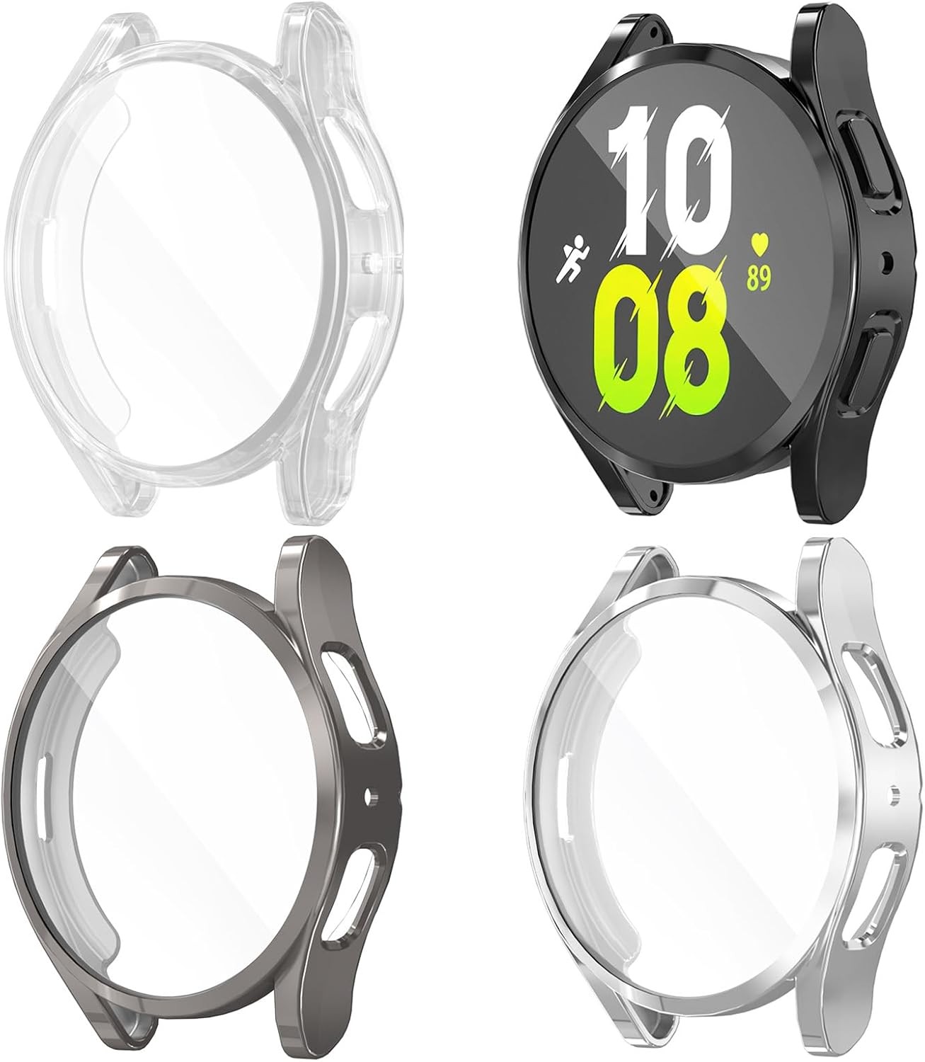 4 Pack Screen Protector Case for Samsung Galaxy Watch 5 44mm Full Protective She