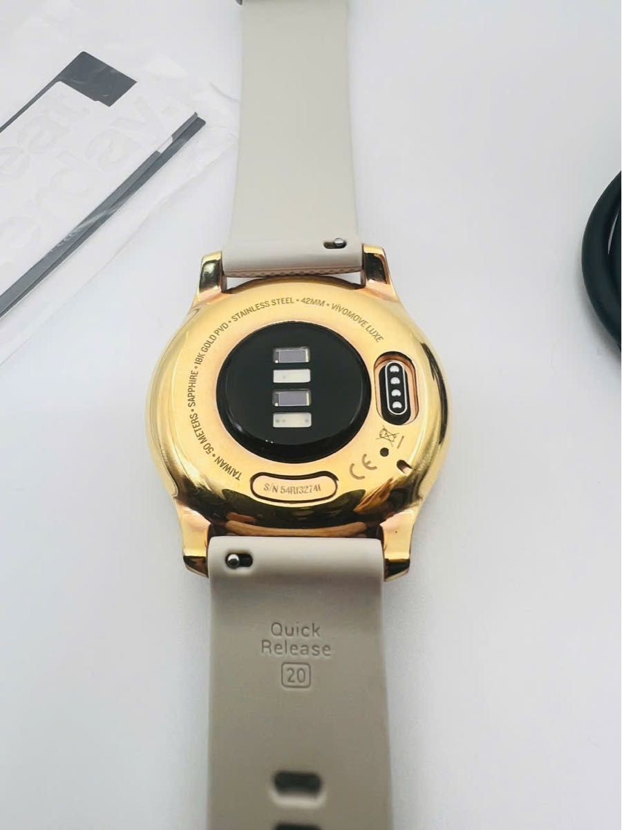 Garmin Vivomove Luxe Smartwatch Leather 42mm 18K Rose Gold