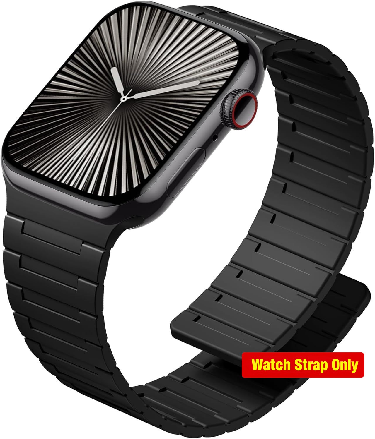 Magnetic Black Silicone Band for Apple Watch Series 11 Ultra 40mm 41mm 42mm 44mm