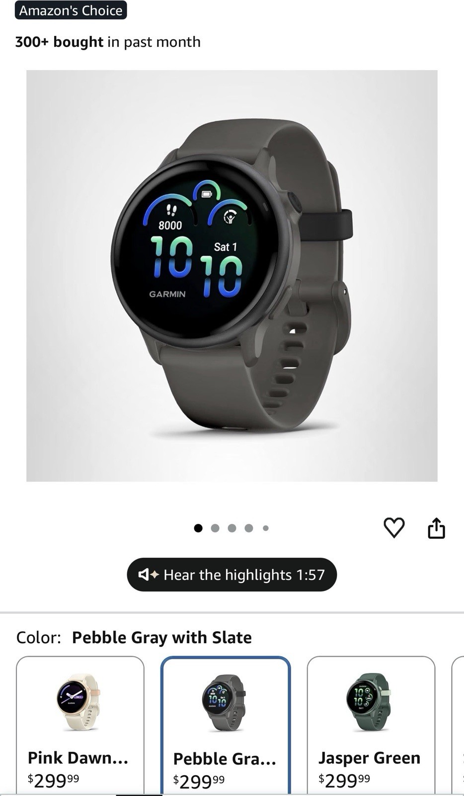 Garmin Venu 3S 41mm Gray Plastic Case Silicone Band 8GB Touchscreen HR