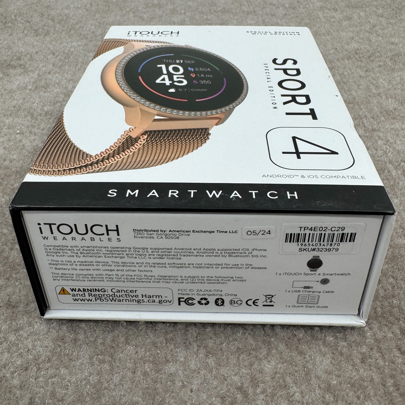 iTouch Sport 4 Unisex Multi-Function Rose Gold Smartwatch TP4E02-C29 Workout New
