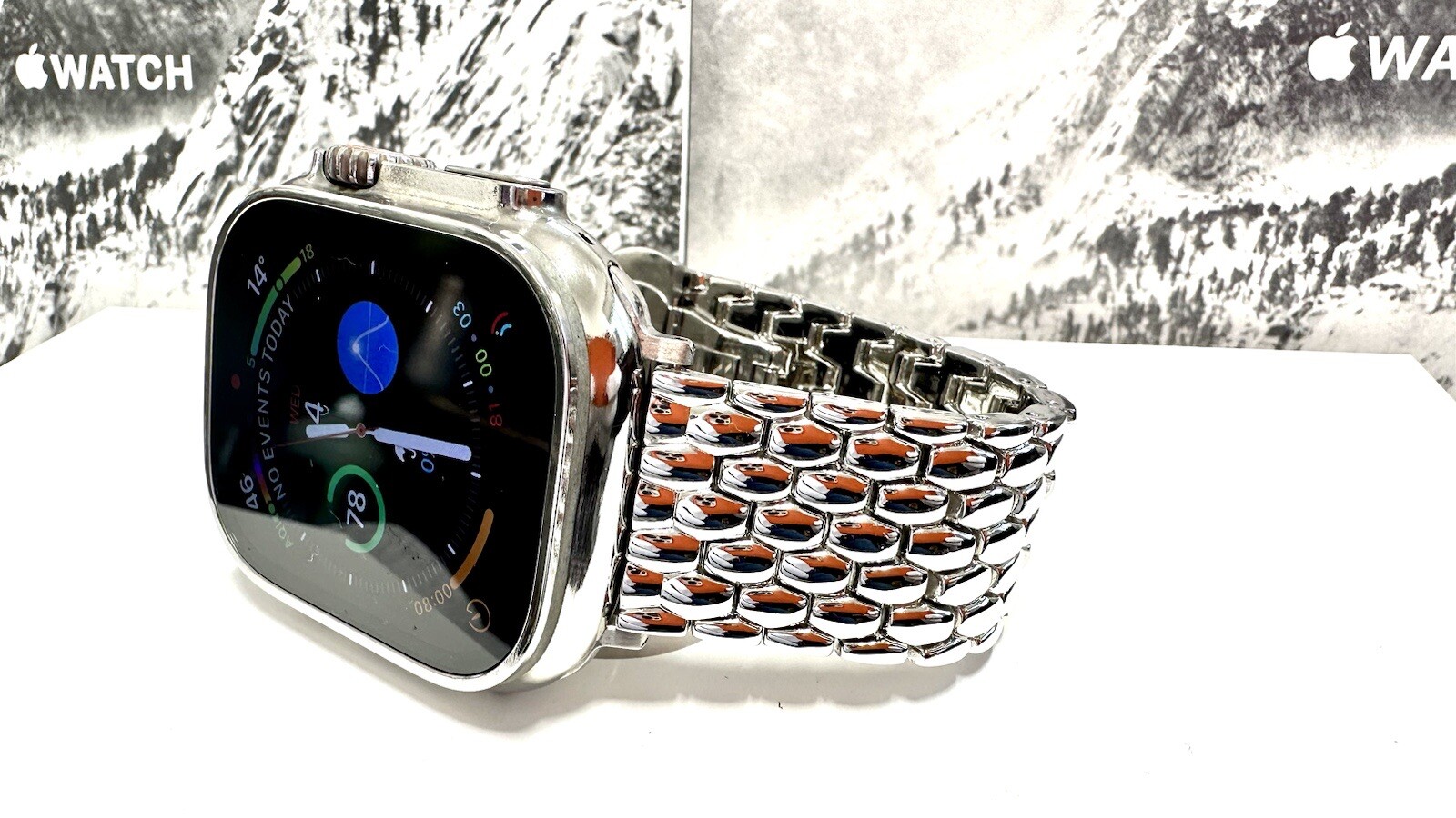 Custom Diamond Polished 49MM Apple Watch ULTRA 2 Beads Polished Band LTE GPS
