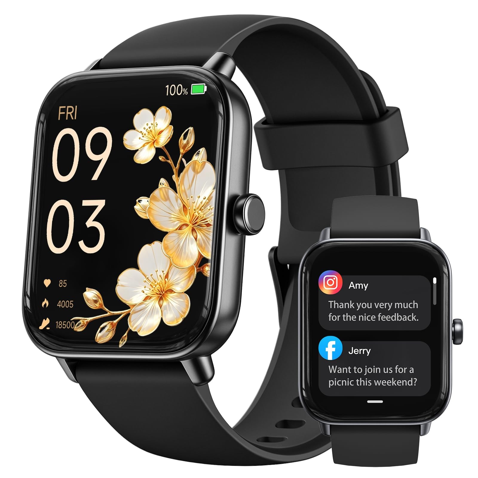 Trunsif Smart Watch for Men,1.85” AMOLED Ultra-Clear Screen,Alexa Built-in