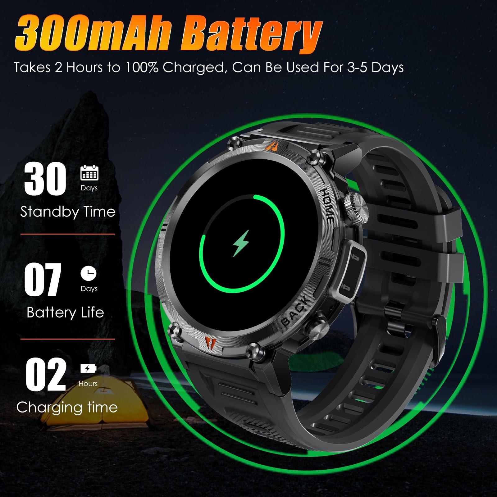 Tactical Military Smart Watch for Men, Bluetooth Call, 1.45″ Screen, Fitness Tra