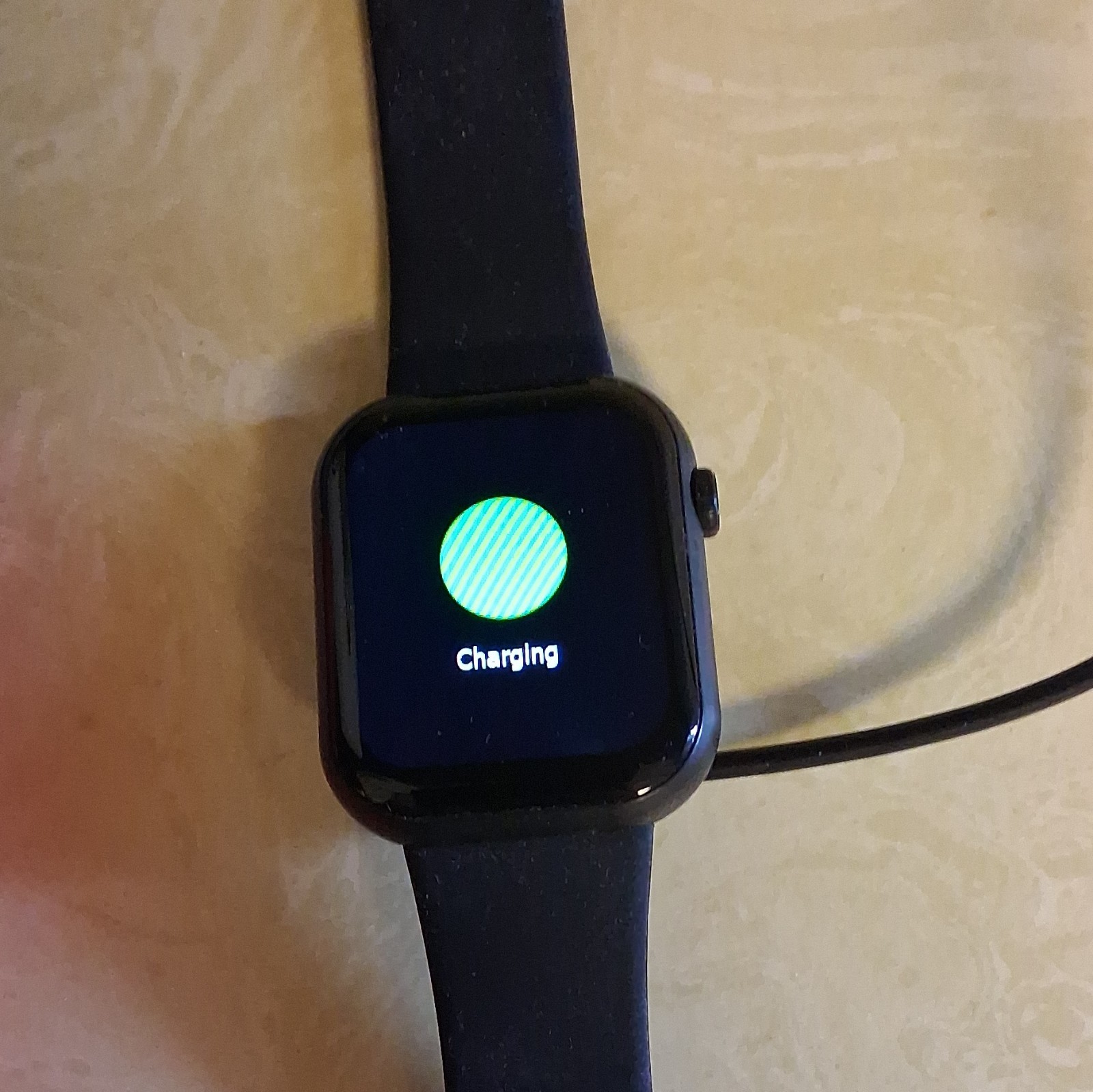 Smart Watch Touchscreen Heart Rate & Step Counter, Black Silicone Band 44mm