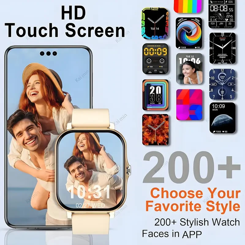 Pink Smart Watch 1.83″ HD Touch Screen Text/Make/Receive Calls Fitness Tracker