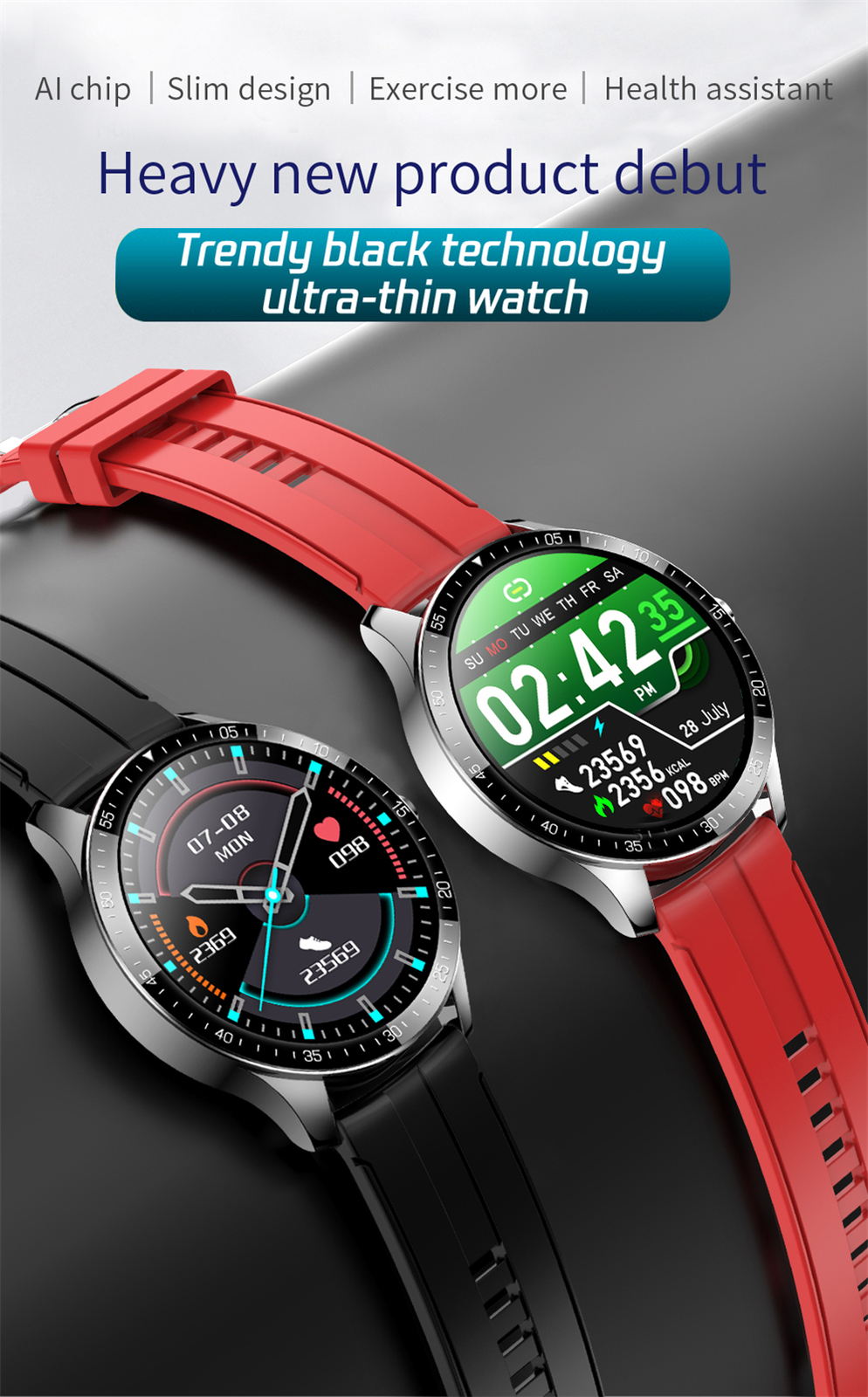 Smartwatch Fitness Tracker Sport Bracelet Business Call Wristwatch for Men