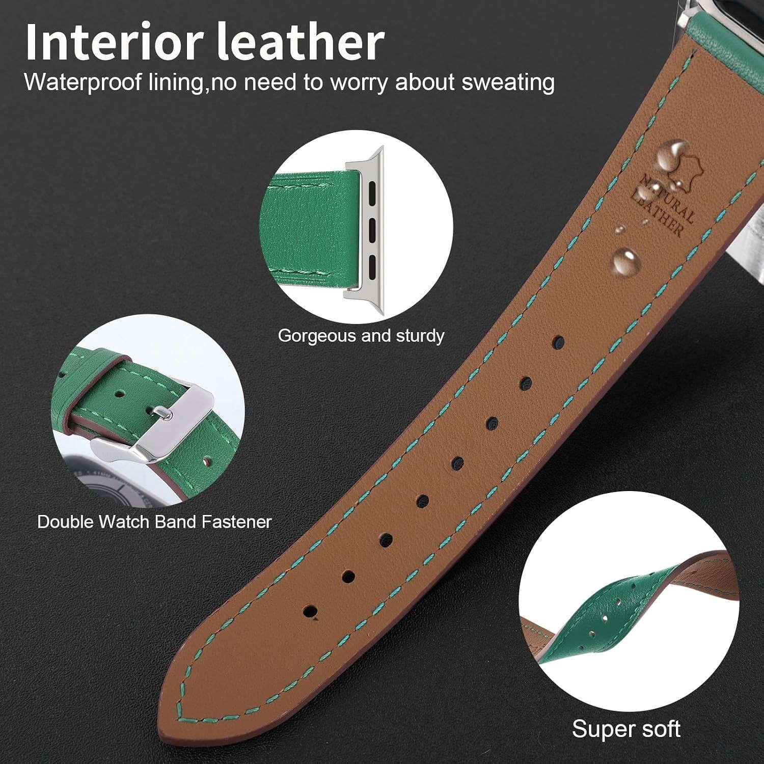 Leather Strap Compatible with Apple Watch Series 8 40mm 41mm 44mm 45mm