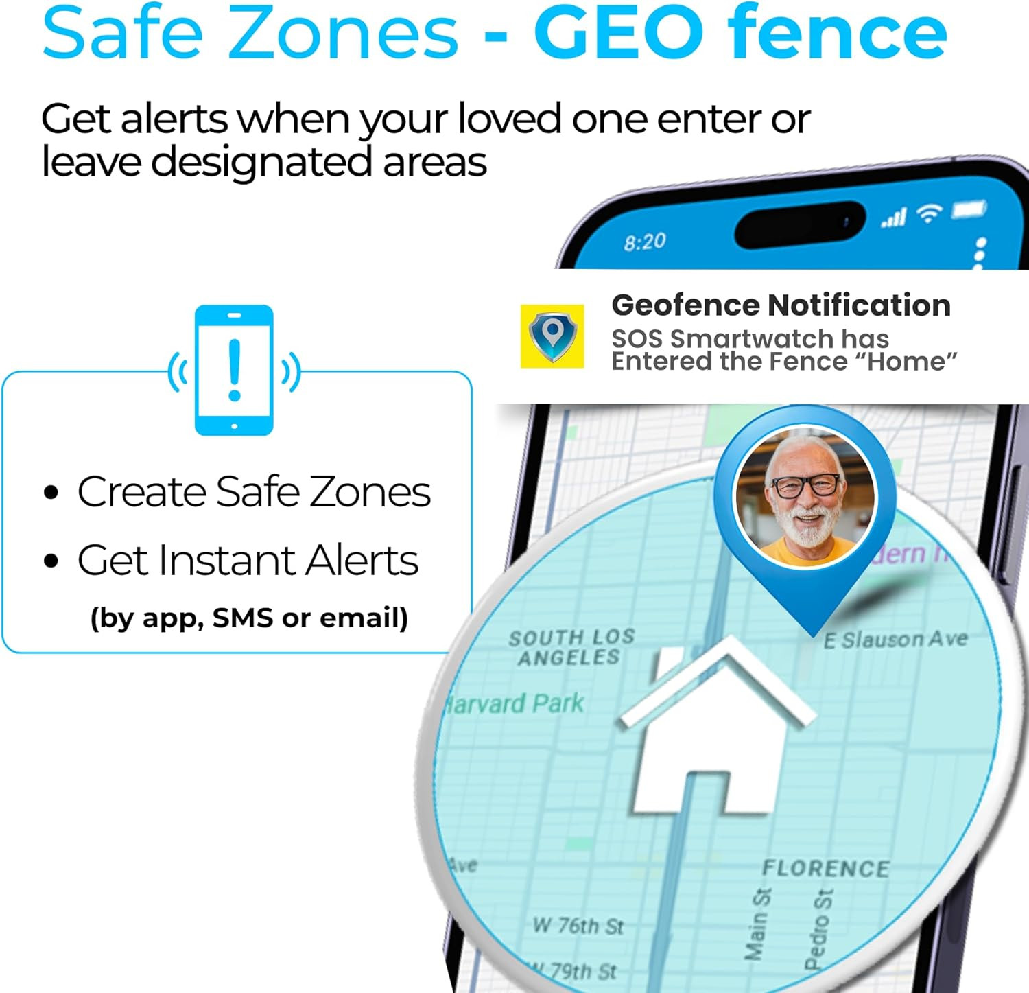 Cellular Medical Alert Smartwatch for Seniors with Fall Detection, GPS Tracking,