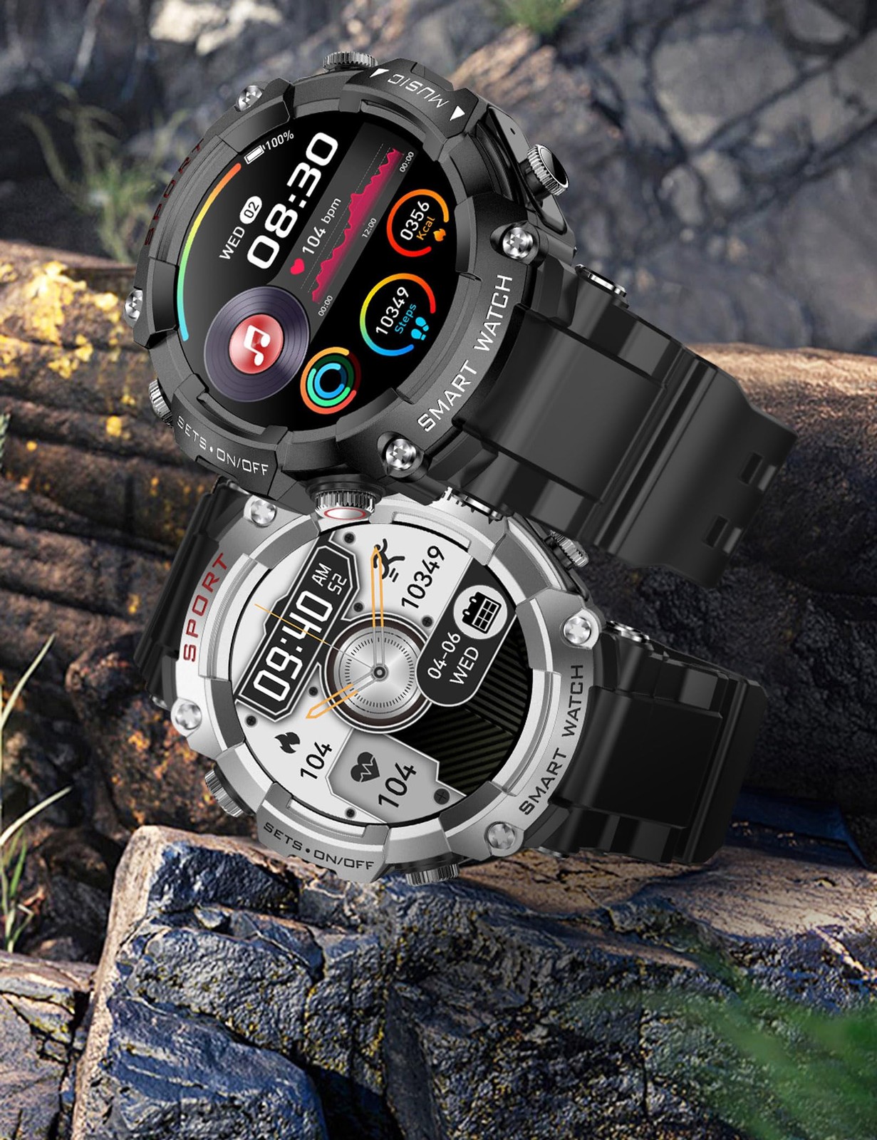 Smart Watch with Earbuds for Men Women,1.52″ HD Screen,9D Sound,Fitness & Sle…