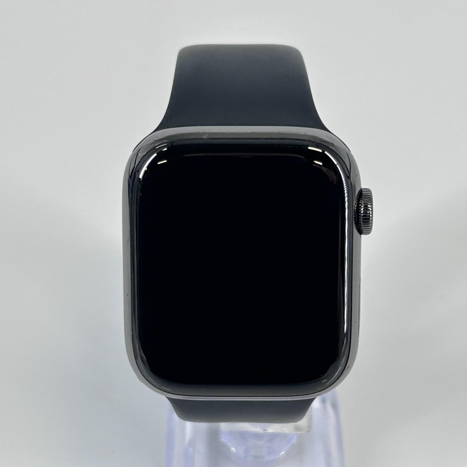 Apple Watch (Series 7) 45mm Graphite Stainless Steel (LTE) w/ Black Sport – Good