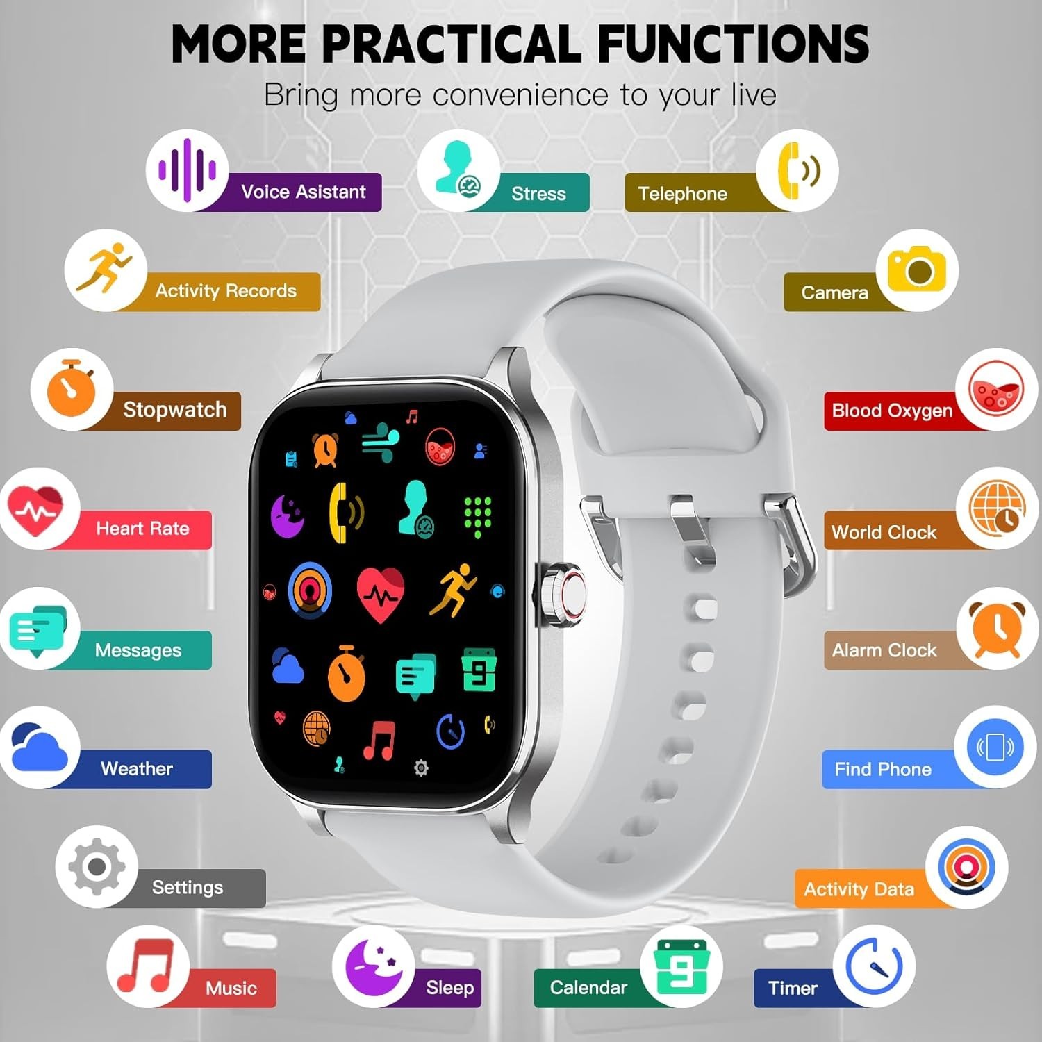 Smart Watch for Women MenAnswer/Make Call, Smartwatches with Heart Rate/SpO2/…