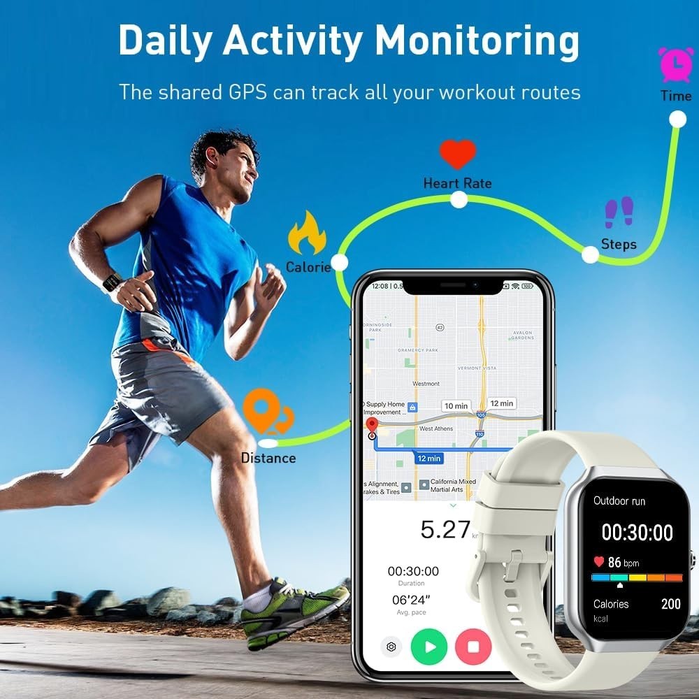 Smart Watch for Men Women(Answer/Make Call), 1.96″ HD Smartwatch 2025 Fitness