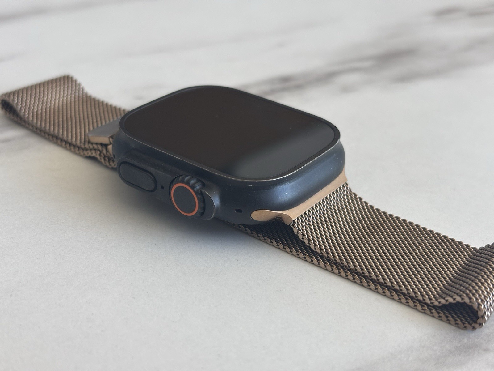 Unlocked Apple Watch Ultra 2 49MM Black Titanium Gold Band *Excellent*