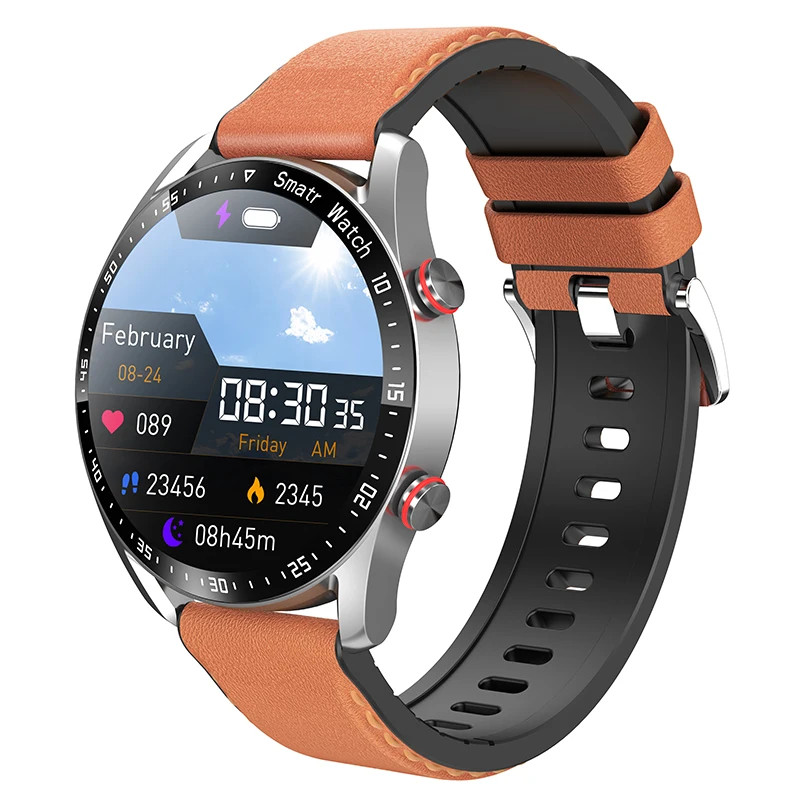 Bluetooth AMOLED Smart Watch for Men with ECG, PPG, and Heart Rate Monitor