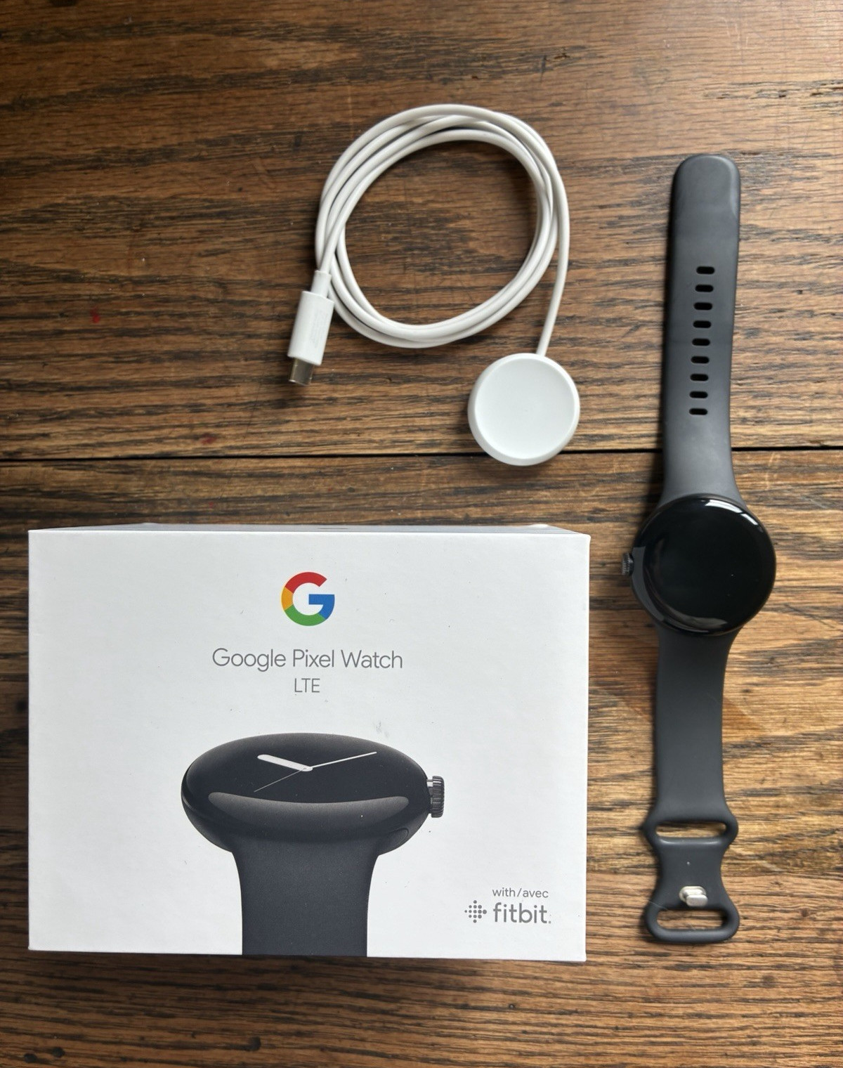 Google Pixel Watch LTE 41mm Black Stainless Steel, Black Silicone Band