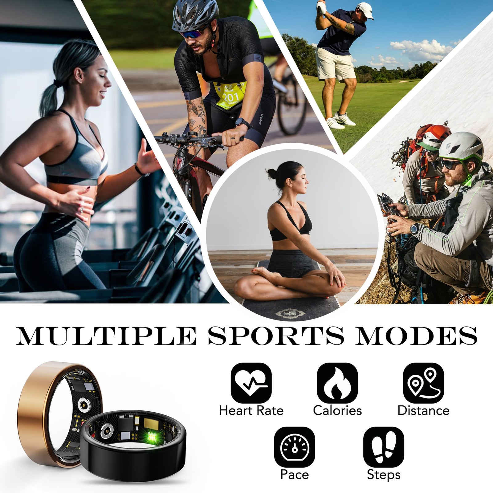 Smart Health Ring Fitness Tracker for Men Women, Sleep, Stress & Activity Mon…
