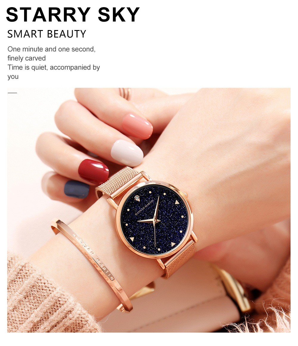 Japan Quartz Movement Stainless Steel Mesh Band Watch Waterproofing For Women