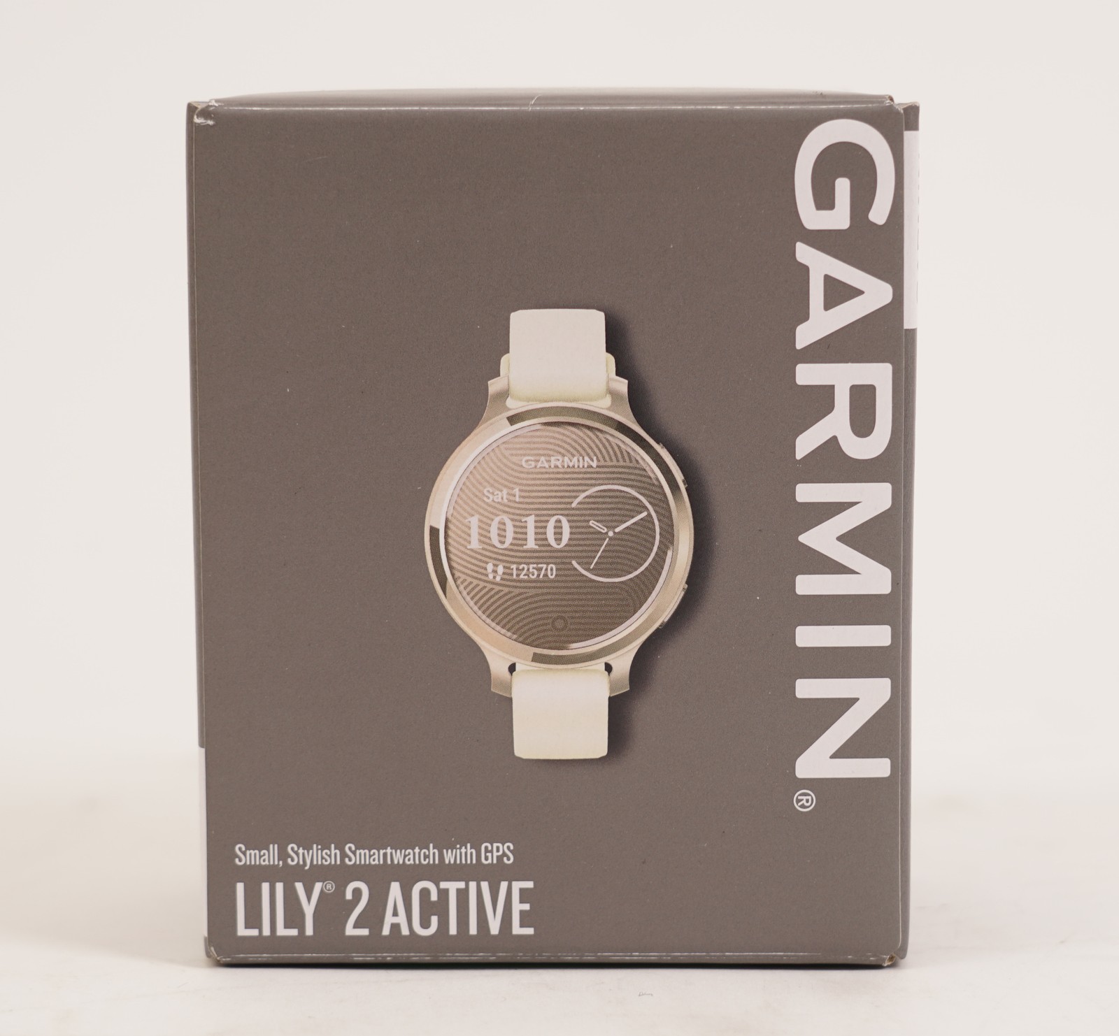 Garmin Lily 2 Active GPS Smartwatch (Lunar Gold, Bone Silicone Band)