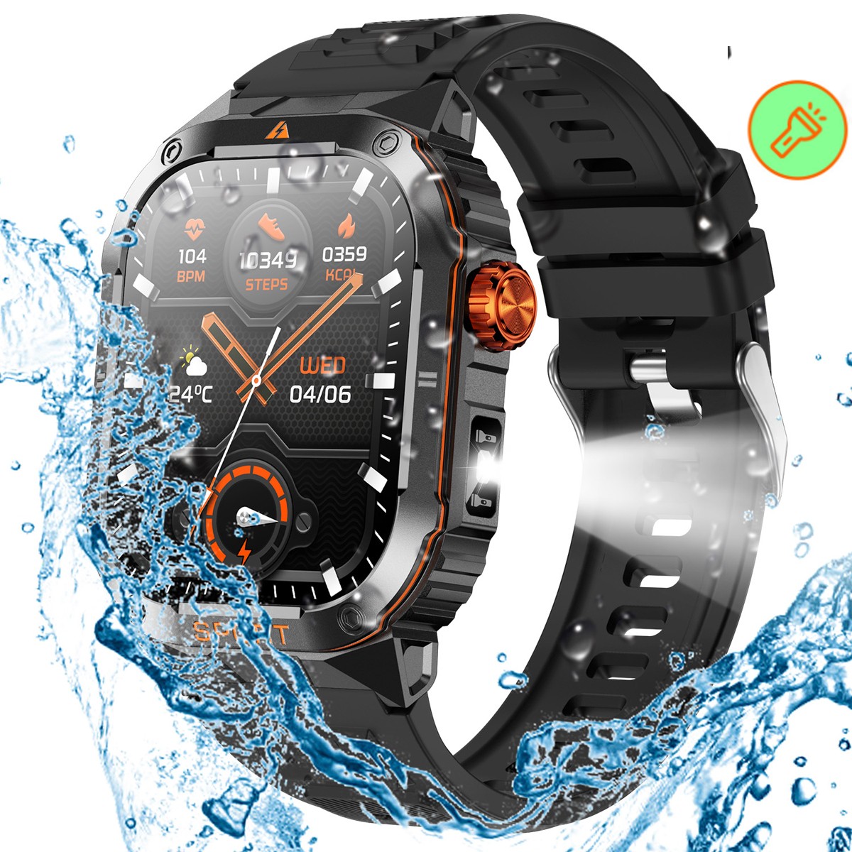 Smart Watch for Men Women (Answer/Make Call) Tactical Fitness Tracker bluetooth