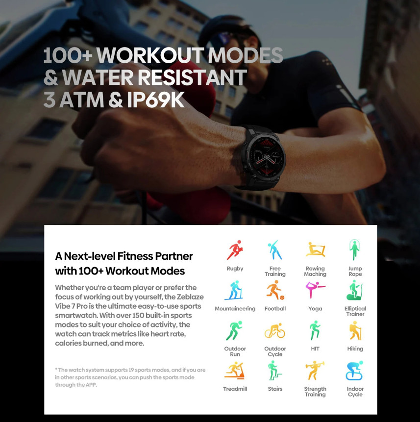 Gear Smart Watch VIBE 7 PRO Voice Calling Waterproof Fitness for Men and Women