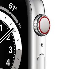 Apple Watch Series 6 44mm GPS/LTE Silver Titanium White Band Very Good
