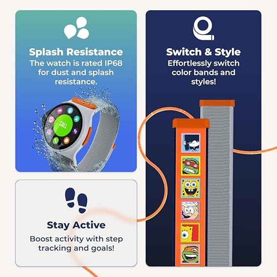 NickWatch GPS Tracking Smartwatch by Nickelodeon (NICKW001-2) App,Chat,Call etc