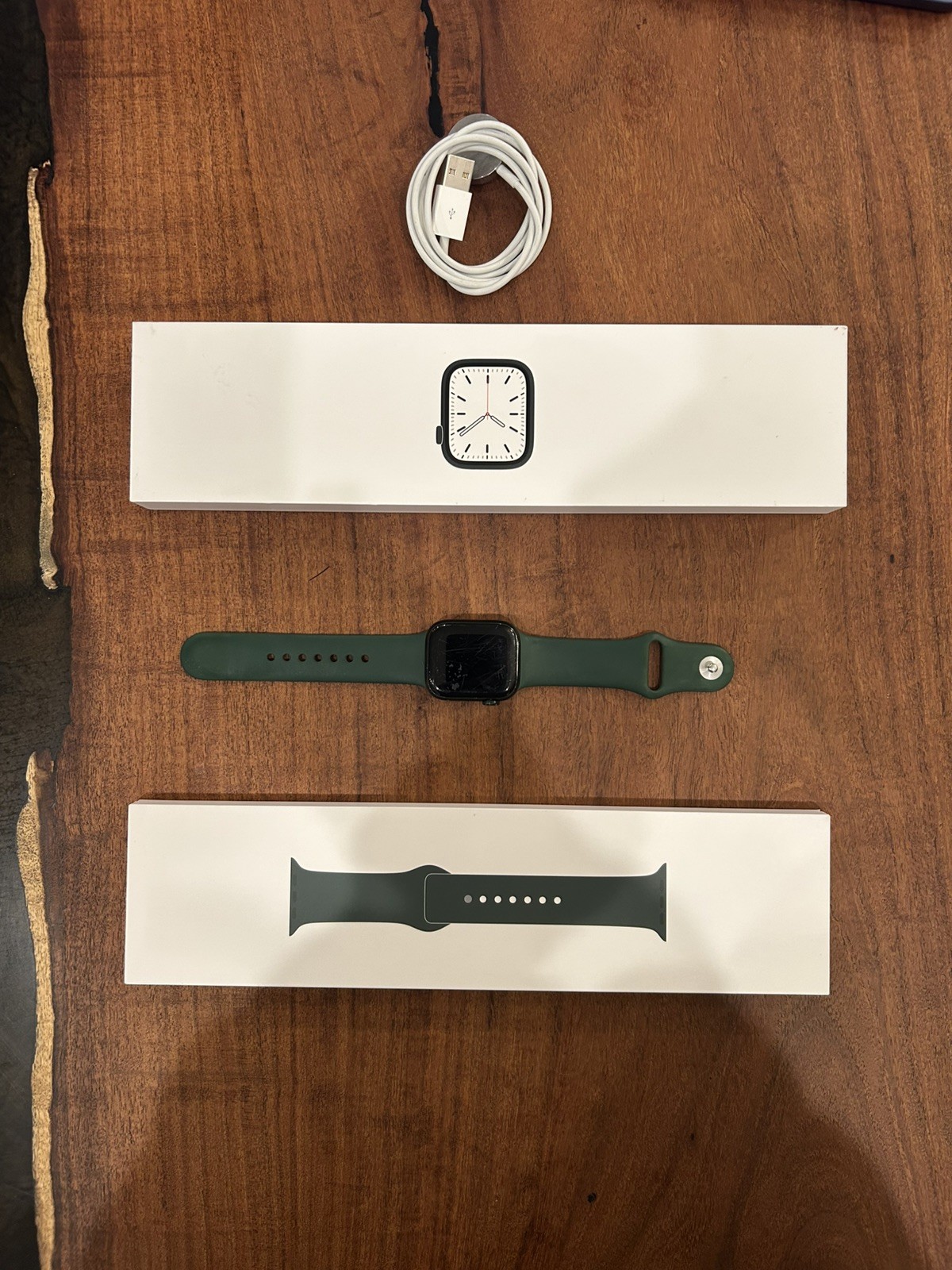 Apple Watch Series 7 41mm Cellular Unlocked Aluminum – Green With Original Box