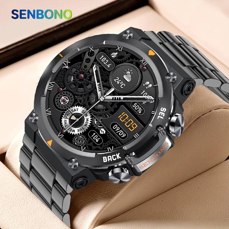 SENBONO MAX18 Smart Watch Men 1.43″ AMOLED HD BT Call AI Voice Fitness Sports