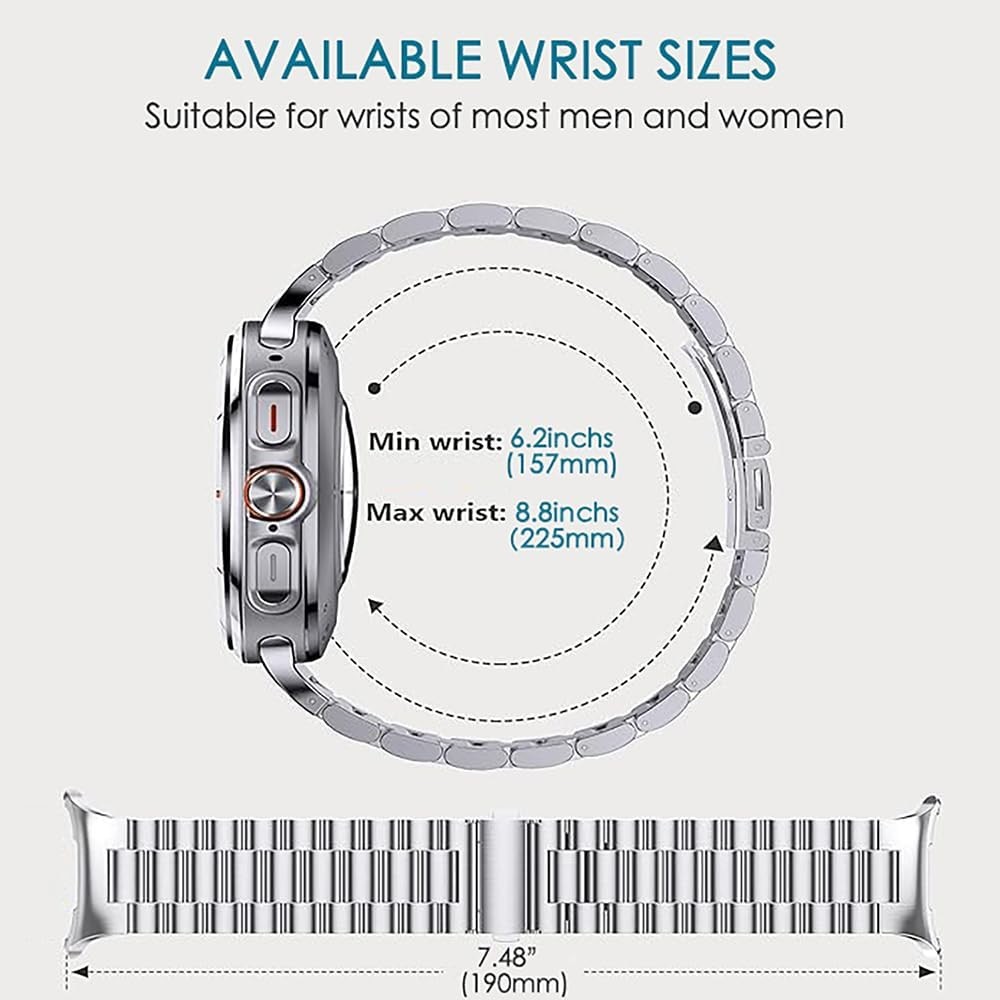Solid Stainless Steel Strap Compatible with Samsung Galaxy Watch Ultra 47mm