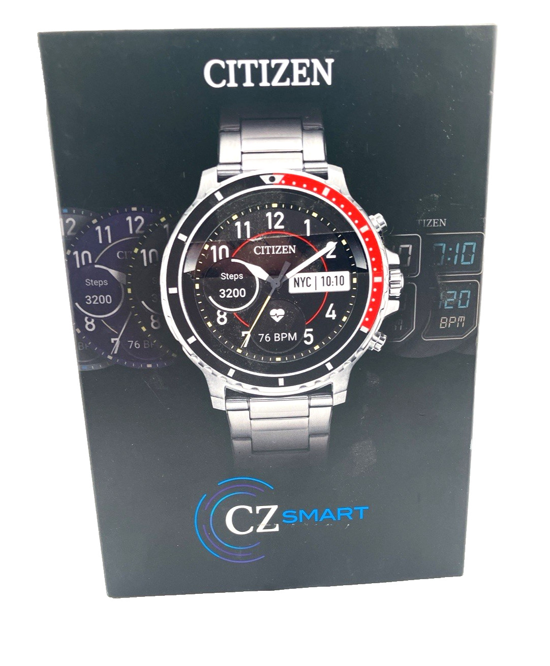 Citizen CZ Smart Mens Watch Black n Red-Wear OS By google New in Box