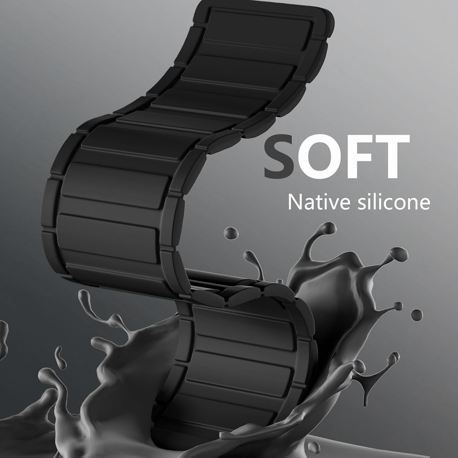 Silicone Strap Compatible with Apple Watch Series 11 44mm Solo Loop