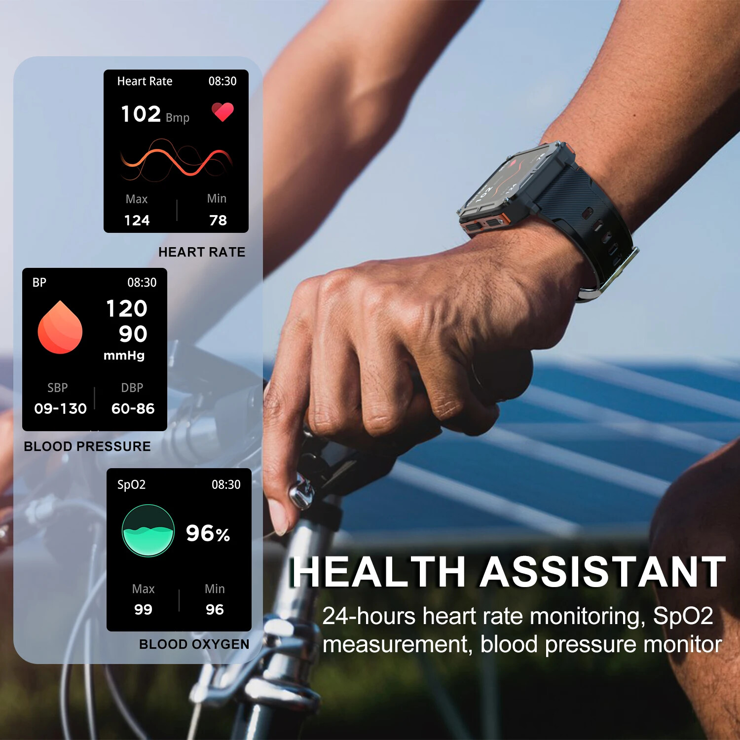 C20 Pro Smart Watch Voice Assistant BT Wireless Sports Waterproof Android iOS