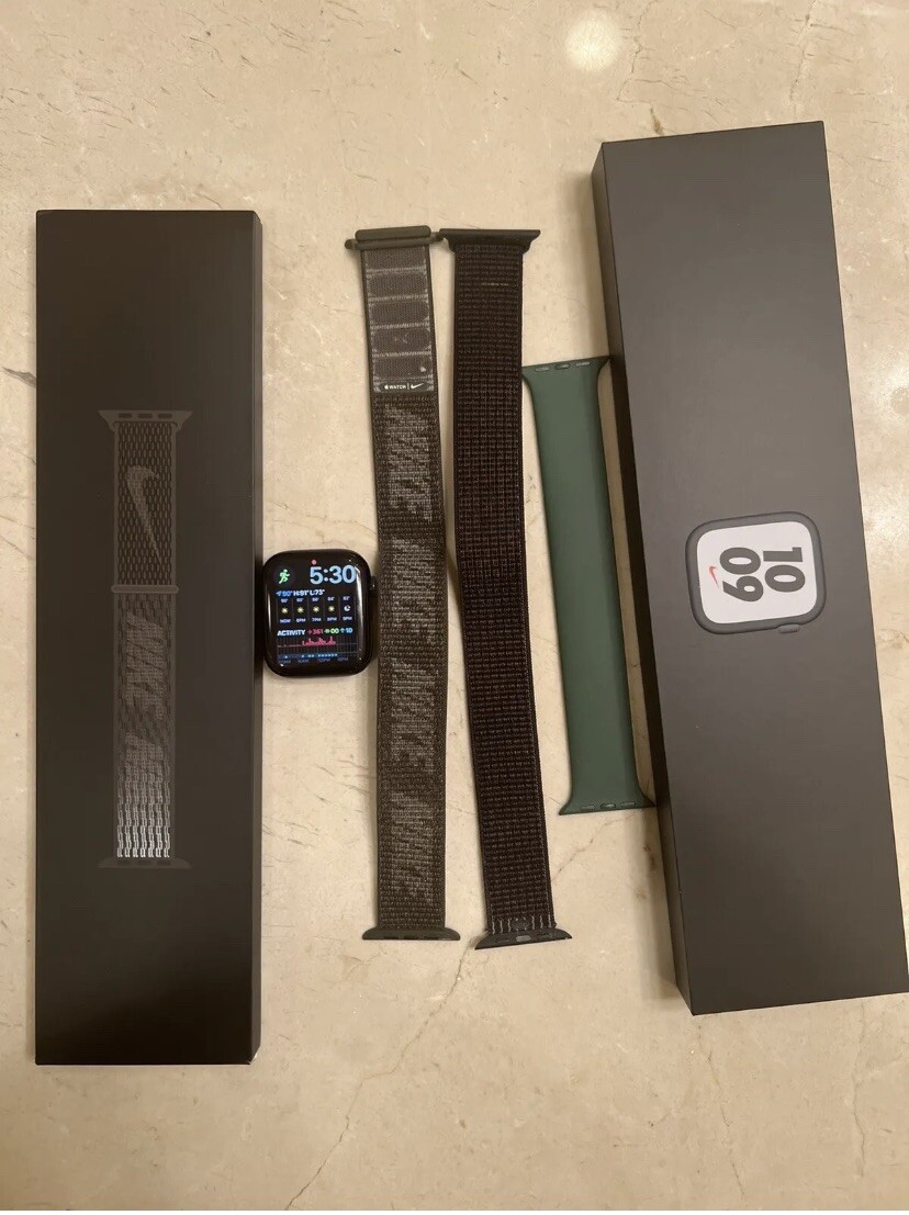 Apple Watch Nike Series 7 GPS CELLULAR 45MM + Extras
