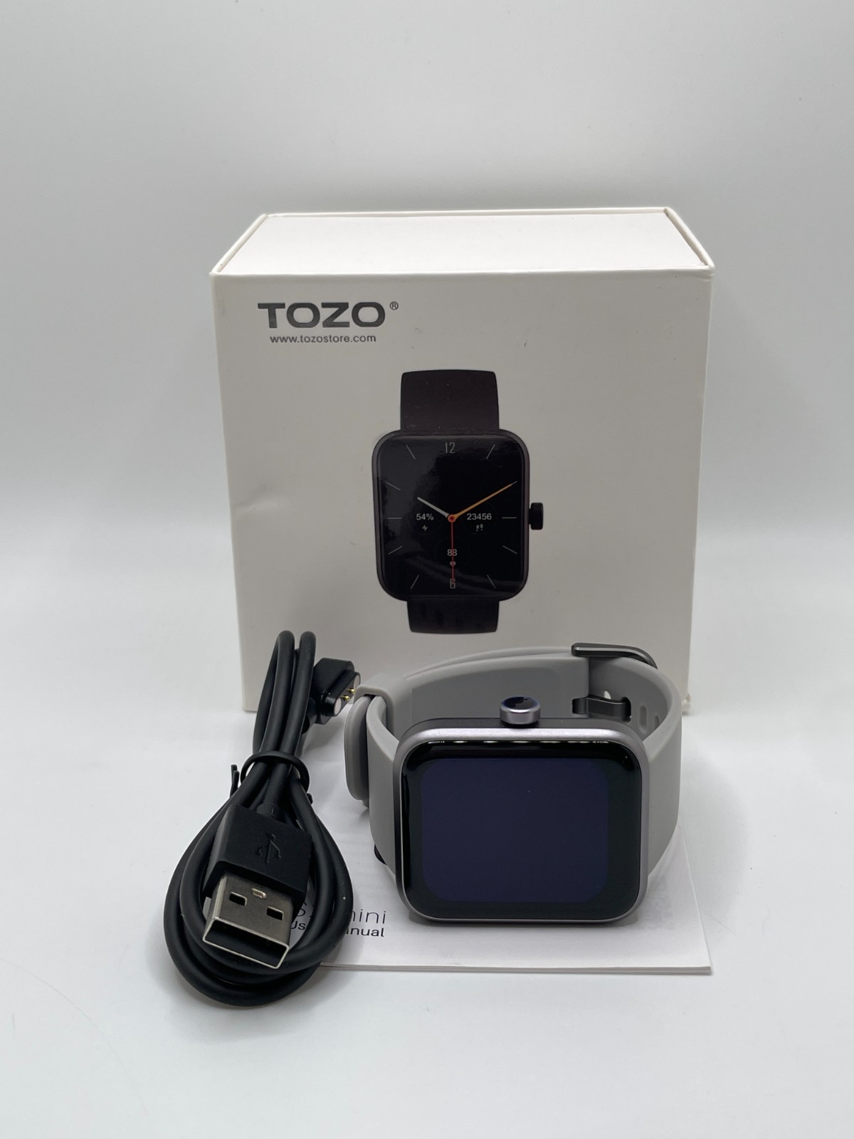 Tozo S2 Mini Gray Water Resistant Heart Rate Monitor Touchscreen Smartwatch
