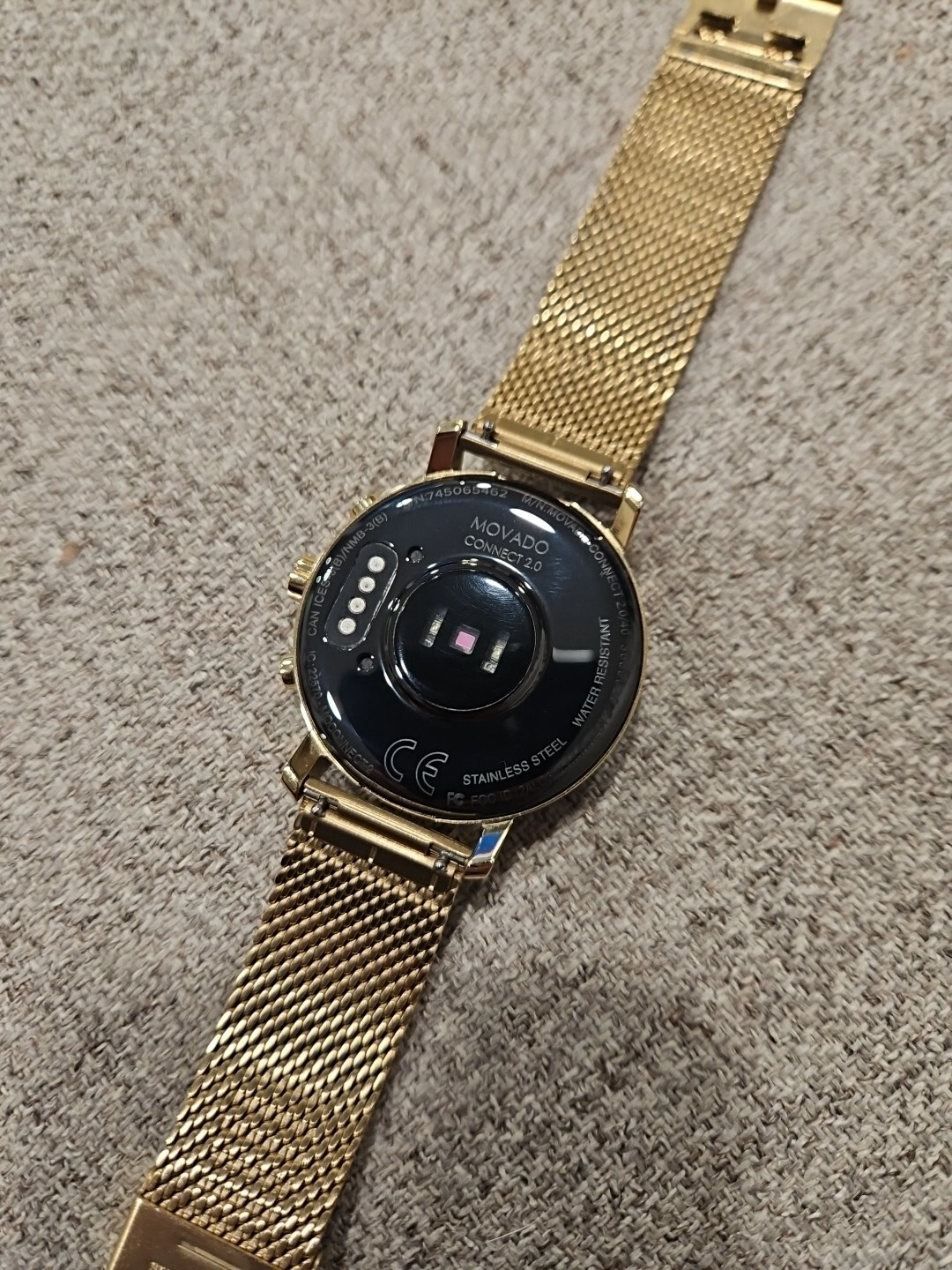 Movado Connect 2.0 Unisex 40mm Digital Smartwatch Yellow Gold Mesh S (PD7009290)