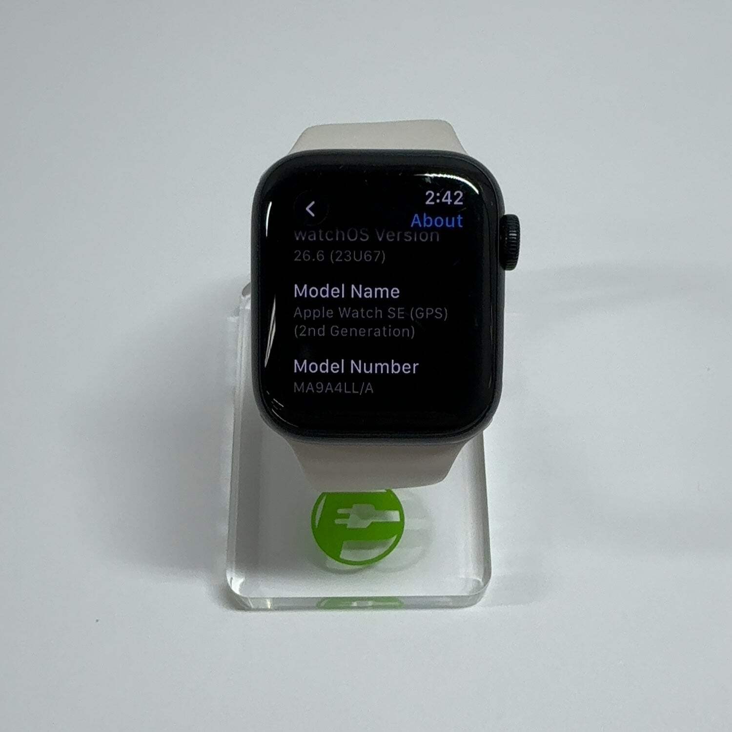 GPS Only Apple Watch SE 2nd Gen 40MM Midnight Aluminum White Sport Band