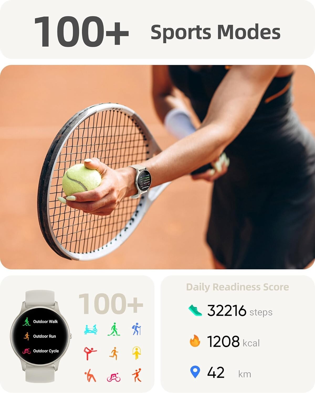 All-in-One Fitness Tracker Smartwatch with Heart Rate and Sleep Monitoring