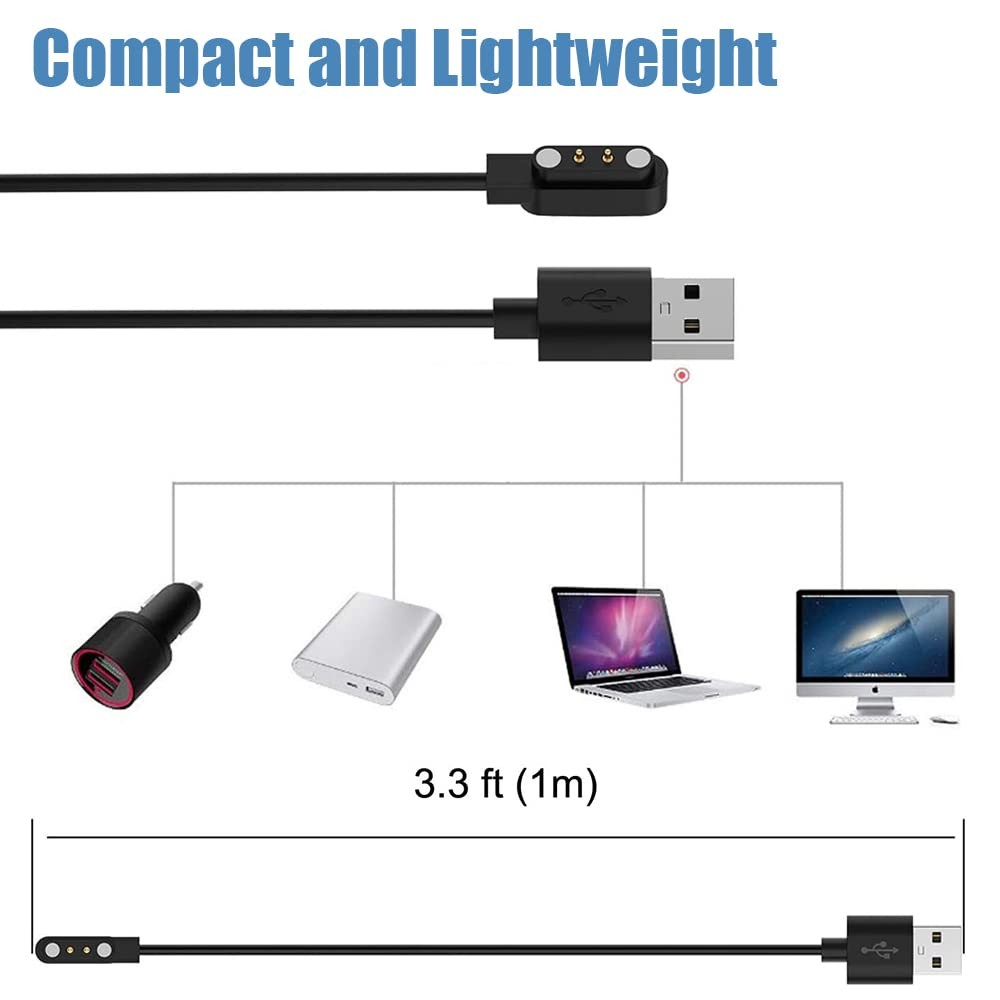 Charger for VeryFitPro Fitpolo Tozo Smartwatch Magnetic Charging Cable Cord 2-Pa