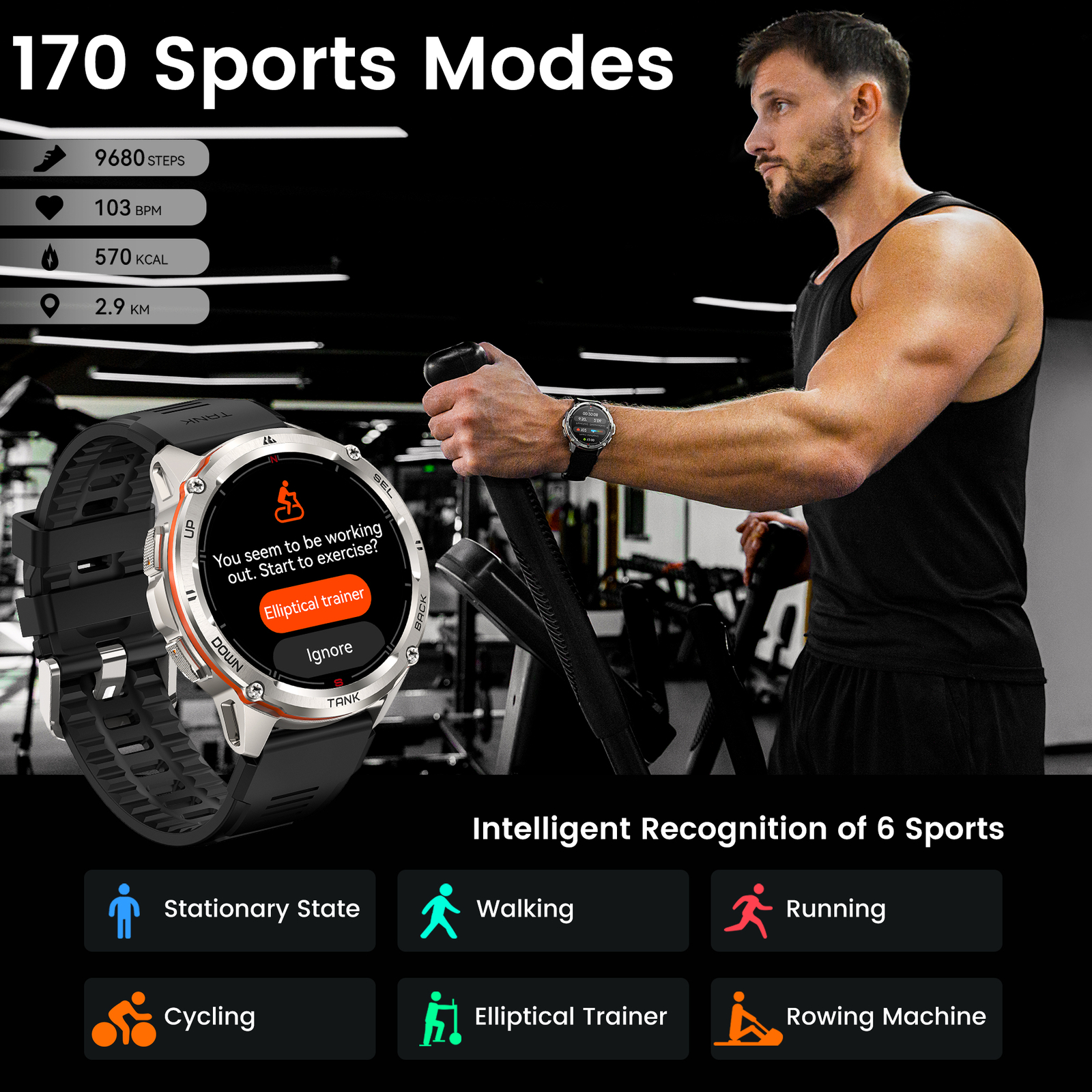 2024 KOSPET TANK T3 Ultra Smart Watch Men GPS Smart Watch With Magnetic Strap