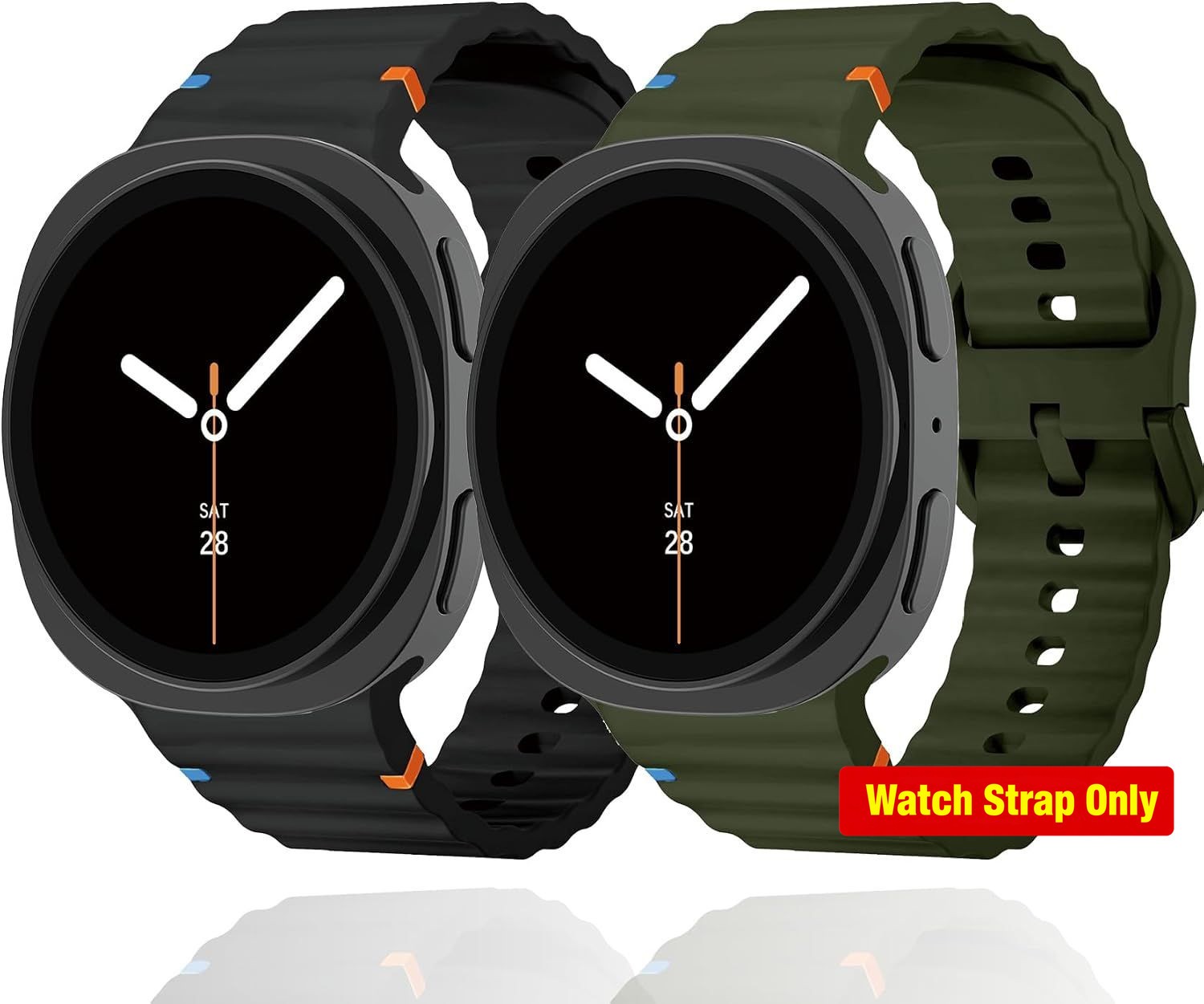 2 Silicone Sport Bands Compatible with Samsung Galaxy Watch 9 40mm 44mm