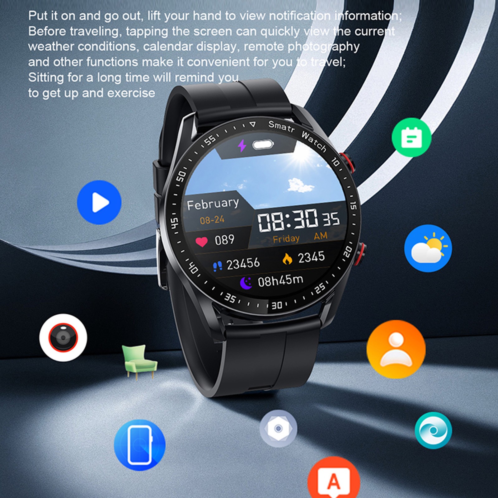 Smart Sports Watch With 1.52 Inch Screen BT Call Health Monitoring Multi-Sp GAKQ