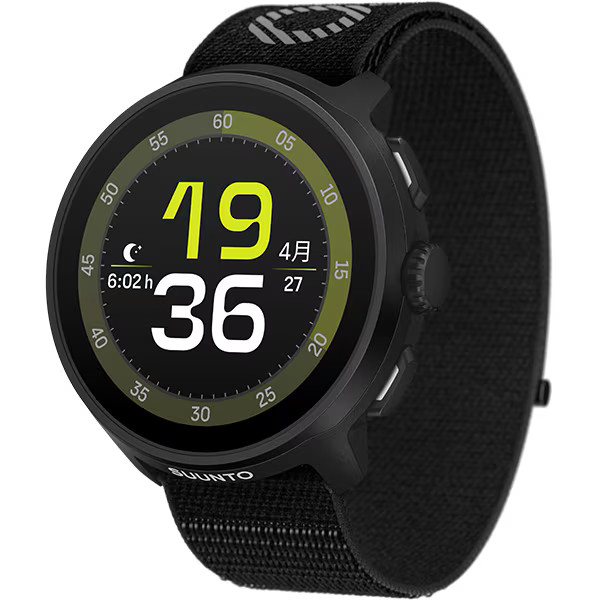 SUUNTO RUN ALL BLACK 46mm Textile Strap AMOLED GPS Smartwatch SS051109000