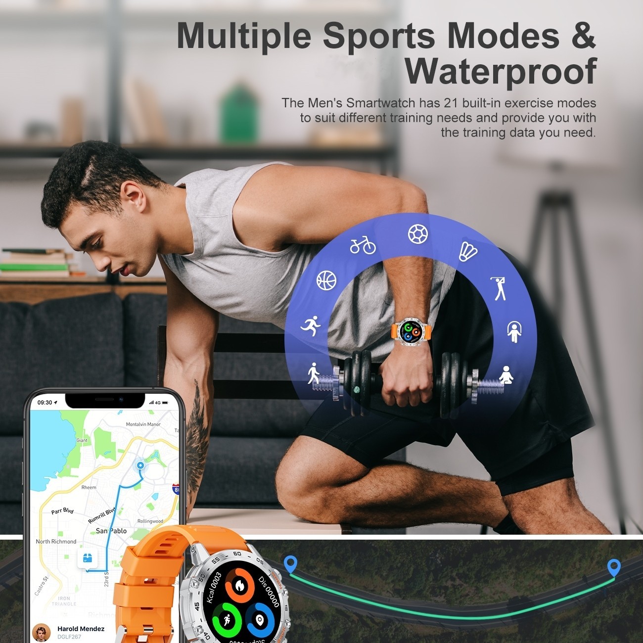 Smart Watch Men Women Heart Rate Blood Oxygen Fitness Tracker for Android IOS