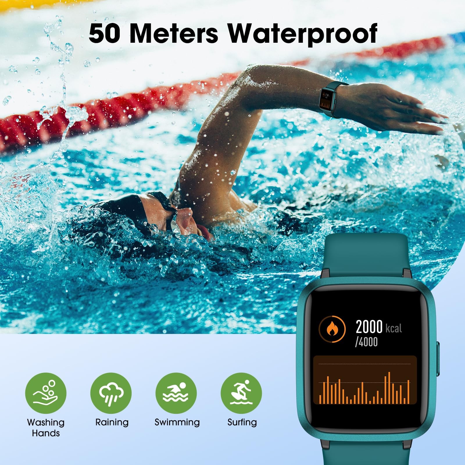 Fitness Tracker Watch with Heart Rate Monitor, Activity Tracker with Pedometer,