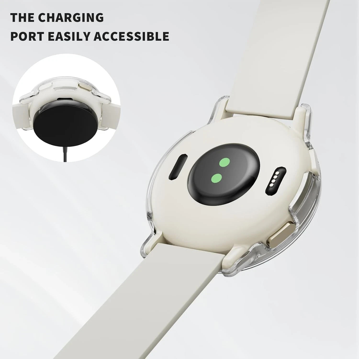 2Pc Hard Clear Screen Protector Case Cover for Garmin Vivoactive 5 Smart Watches