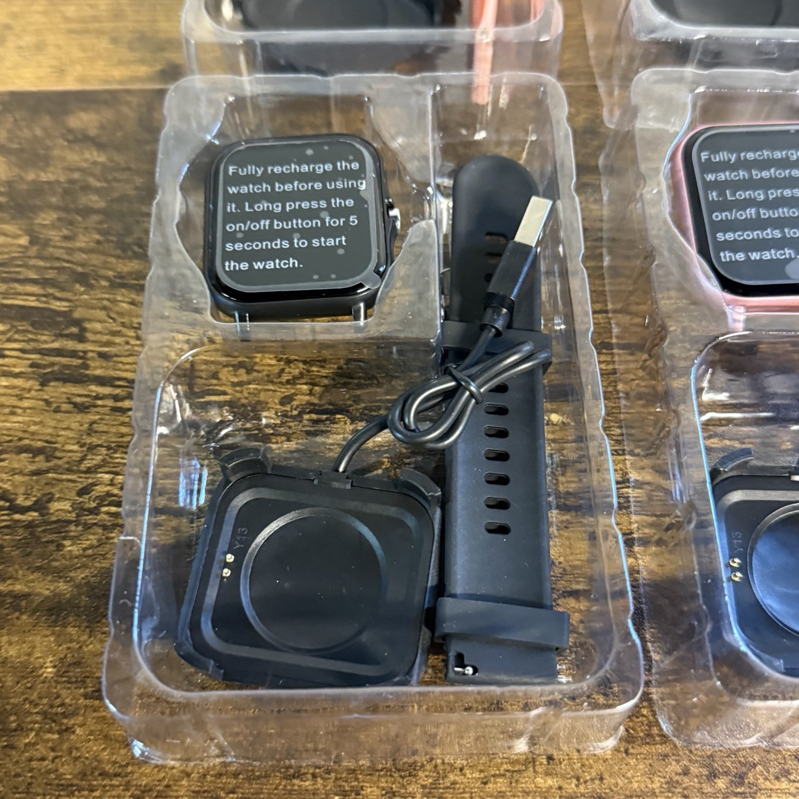 NEW – Lot of Four TB39 Smartwatches 2 Pink 1 Silver 1 Black