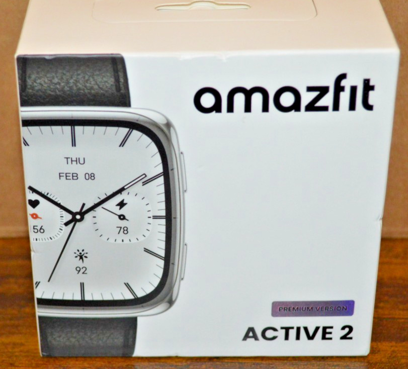 Brand New AMAZFIT ACTIVE 2 Premium Version Square Smartwatch – Black Leather